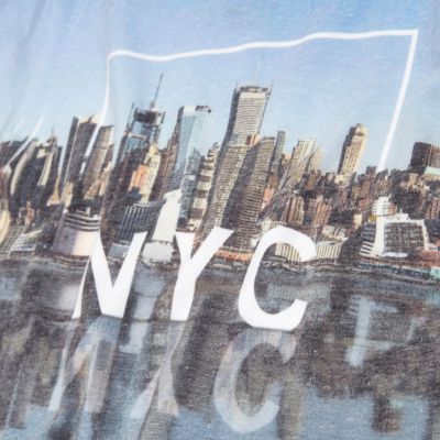 Mini boys blue NYC print t-shirt
